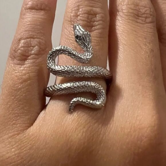 The Green Eyed Serpent Ring in 925 silver - Picture 14 of 14
